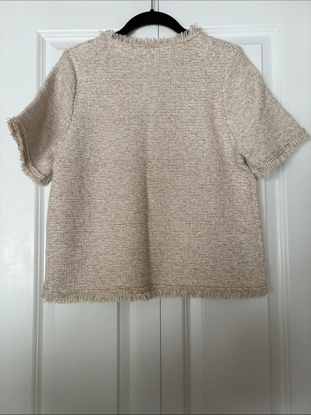J. Crew Factory Short-Sleeve Fringe Lady Cardigan Sweater